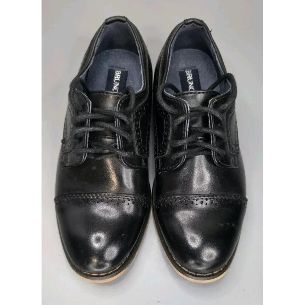 Bruno Marc Little Boy's Prince-K1 Classic Oxfords Dress Shoes 11 Black